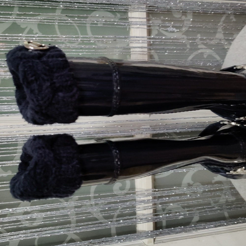 Michael Kors rain/snow boot size 71/2 navy blue true to size knee high - Picture 6 of 9